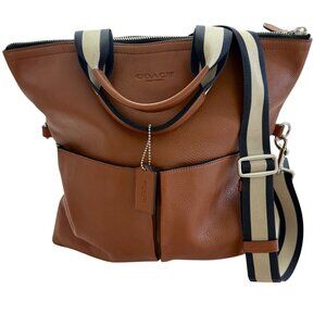 Coach Brown Satchel with Black and Cream Strap